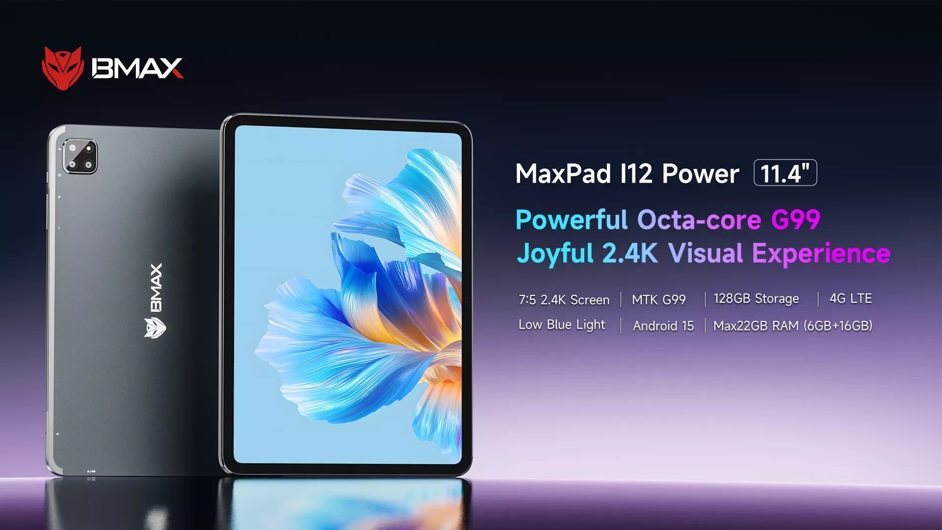 BMAX I12 puissance Android 15 tablette 11.4 "