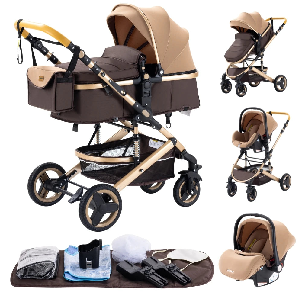 Luxury 3-in-1 Baby Stroller