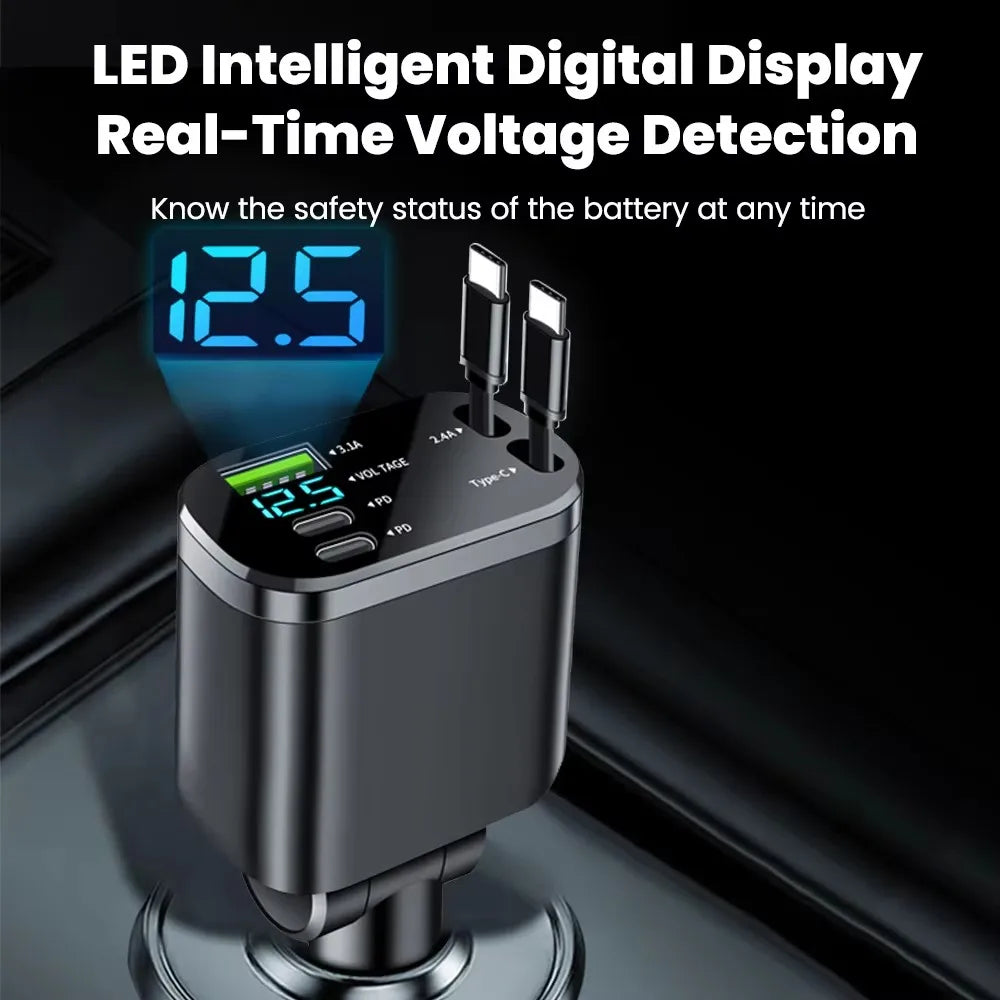 Chargeur de voiture rétractable 5 en 1