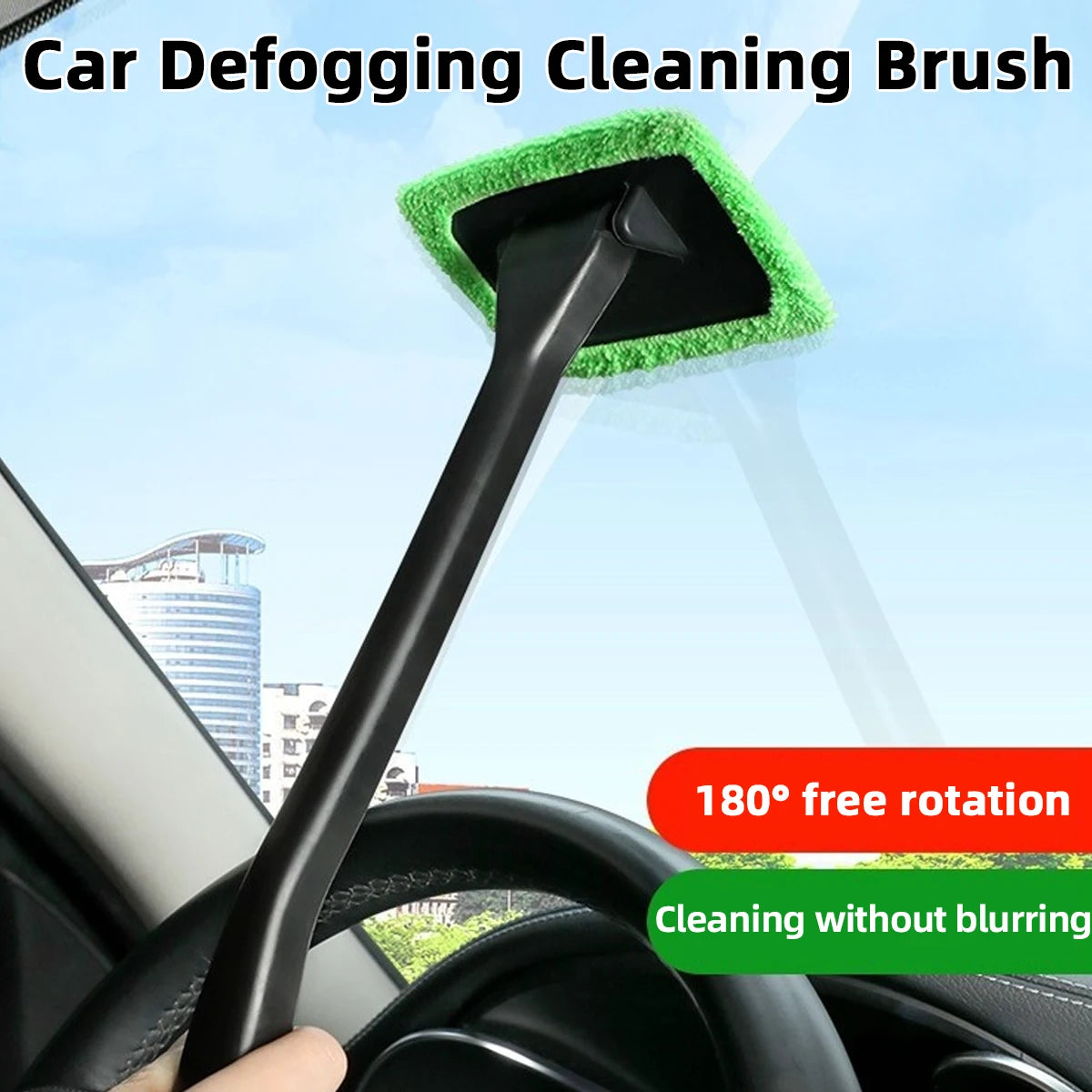 Brosse de Nettoyage pour Pare-Brise avec Tête Pivotante à 180°