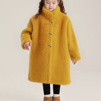 Girls' Elegant And Thick Plush Coat