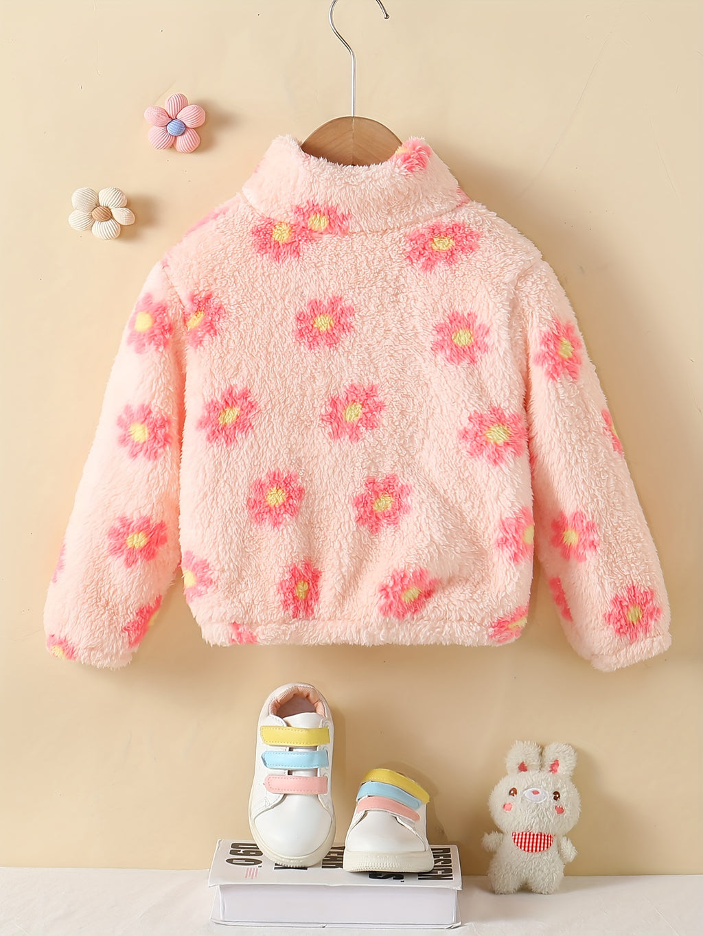 Veste Polaire Floral à Col Montant