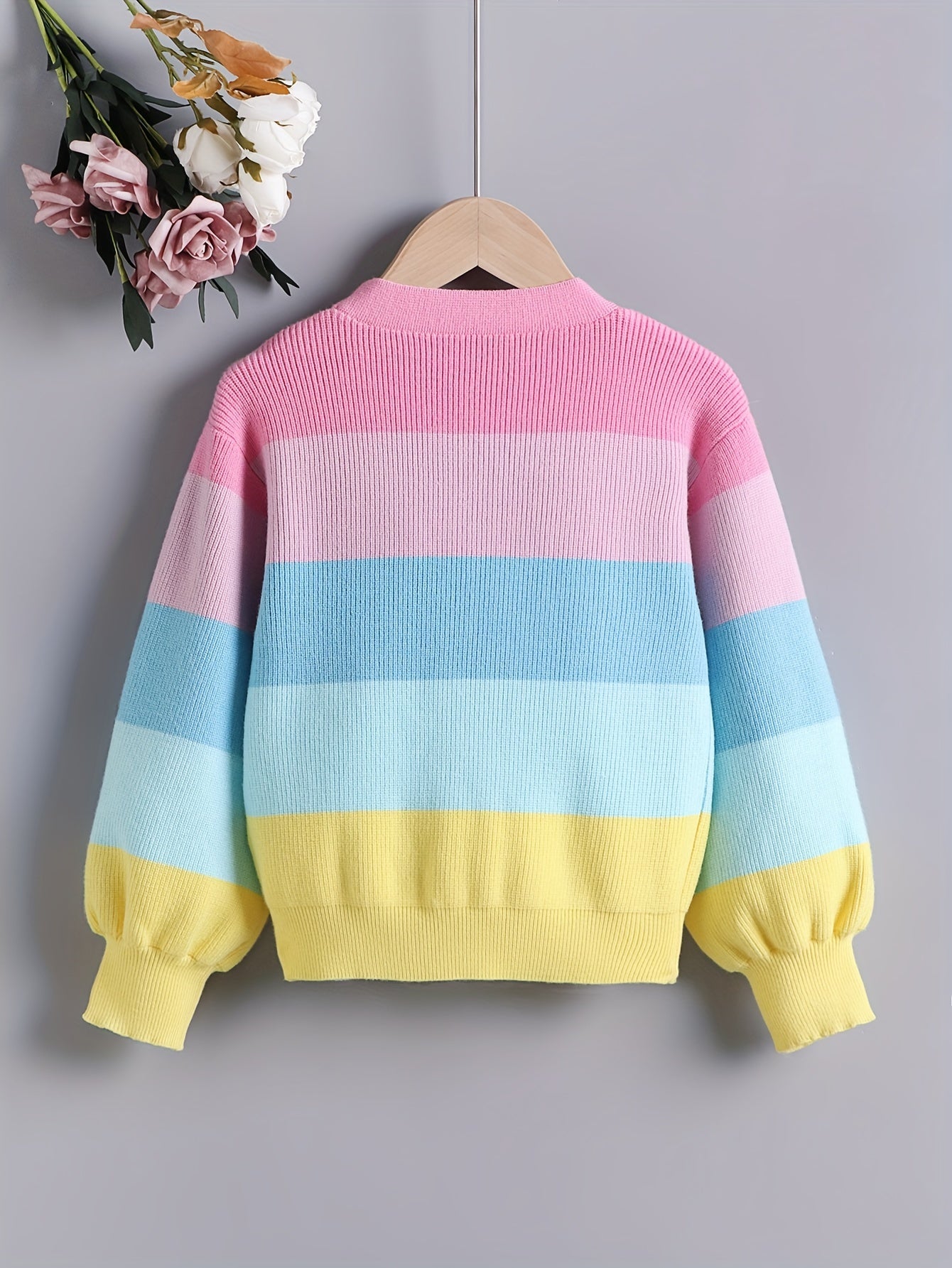 Girls' Casual V-Neck Cardigan