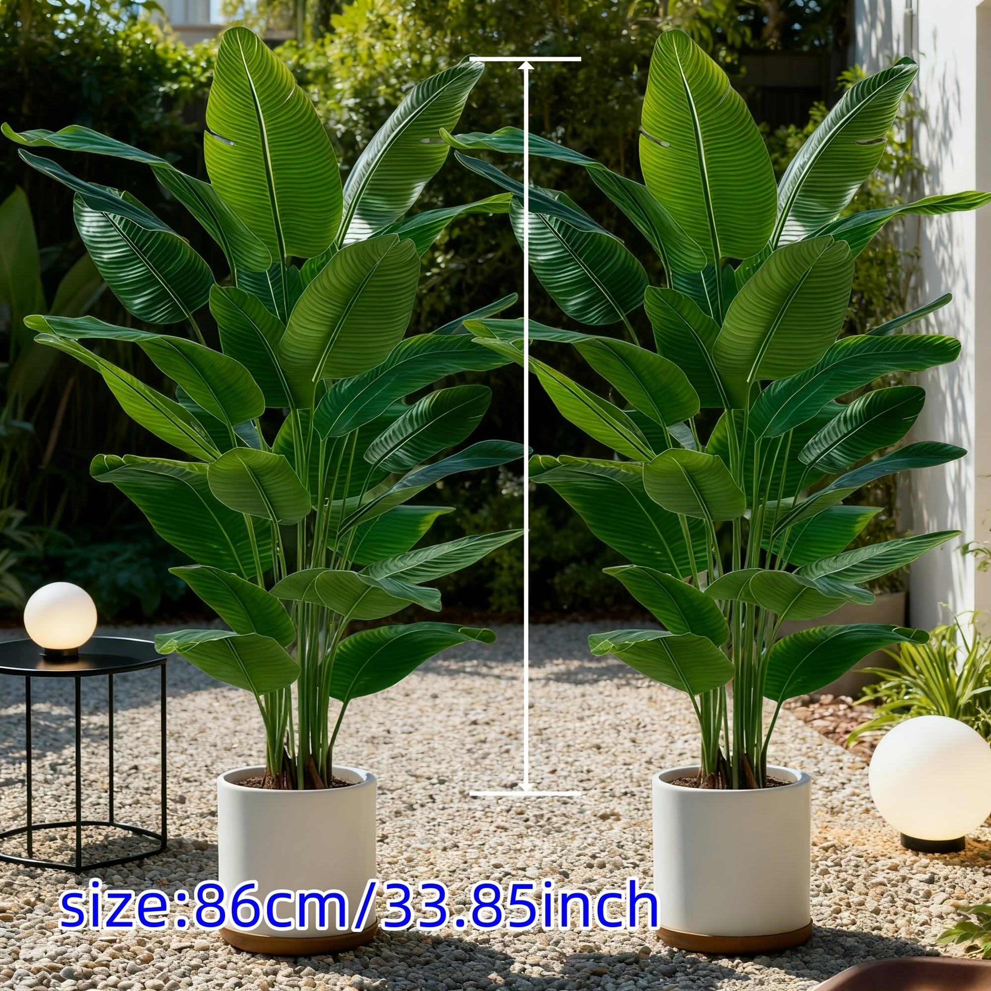 2pcs Realistic Artificial Banana Tree Plants - Evergreen Tropical Plants | Indoor/Outdoor Ground Decor | Suitable for Home Decor, Shops, Gardens, Courtyards, Porches, Weddings, Parties, Ideal Holiday Decoration: Thanksgiving,