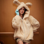 Manteau Cardigan Coral Fleece Cotton