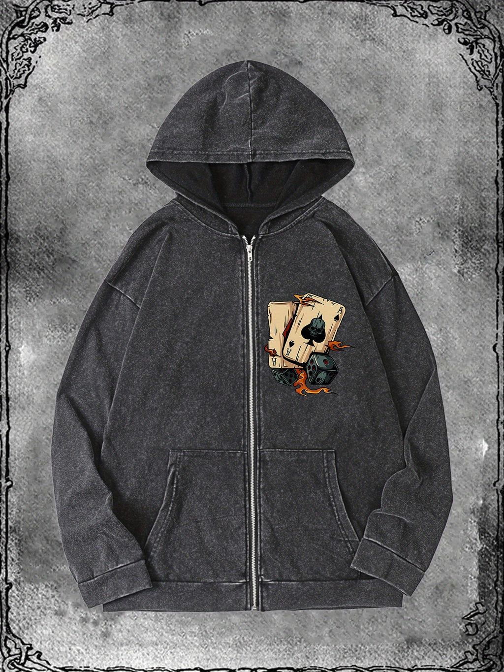 Sweatshirt Retro Washed Zip-Up