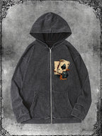 Sweatshirt Retro Washed Zip-Up