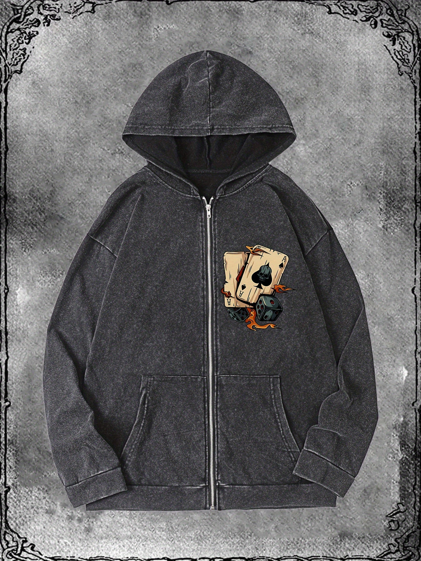 Sweatshirt Retro Washed Zip-Up