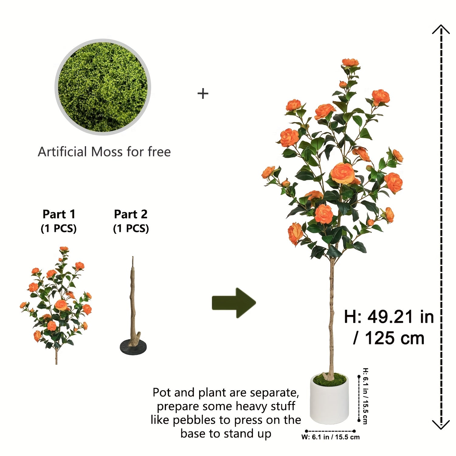 Camélia Artificiel Premium 125 à 195 CM - Electromagna