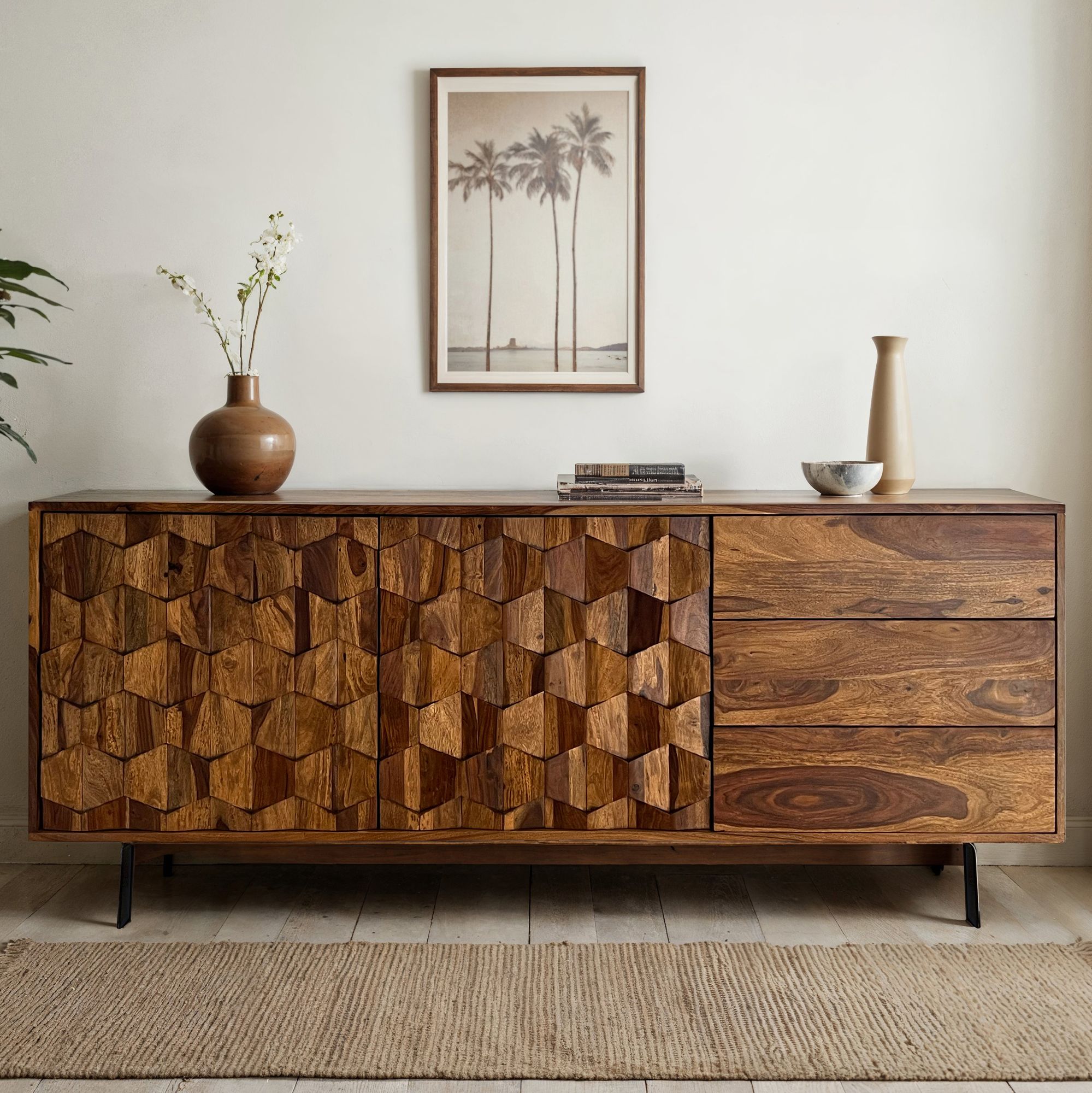 Buffet Sheesham massif de 175 cm