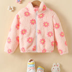 Veste Polaire Floral à Col Montant