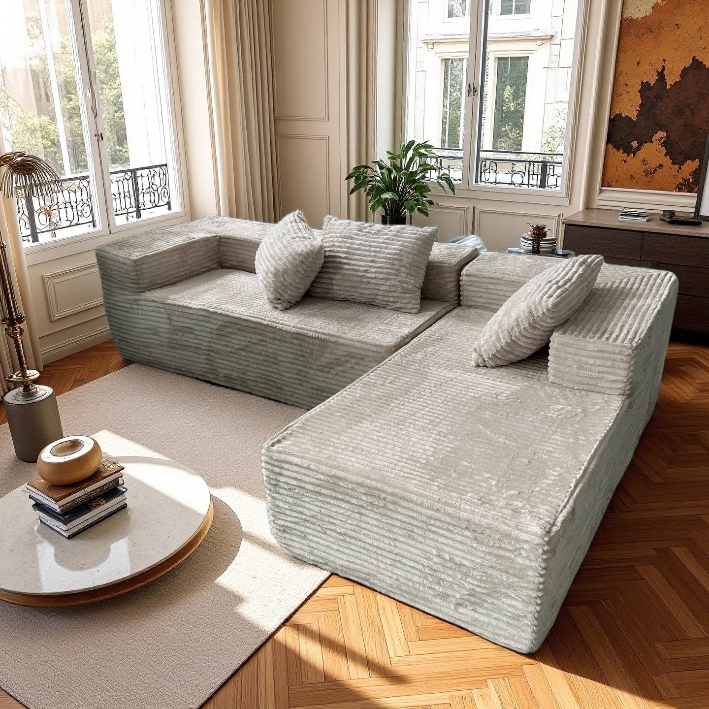 Modular L-Shaped Sectional Sofa