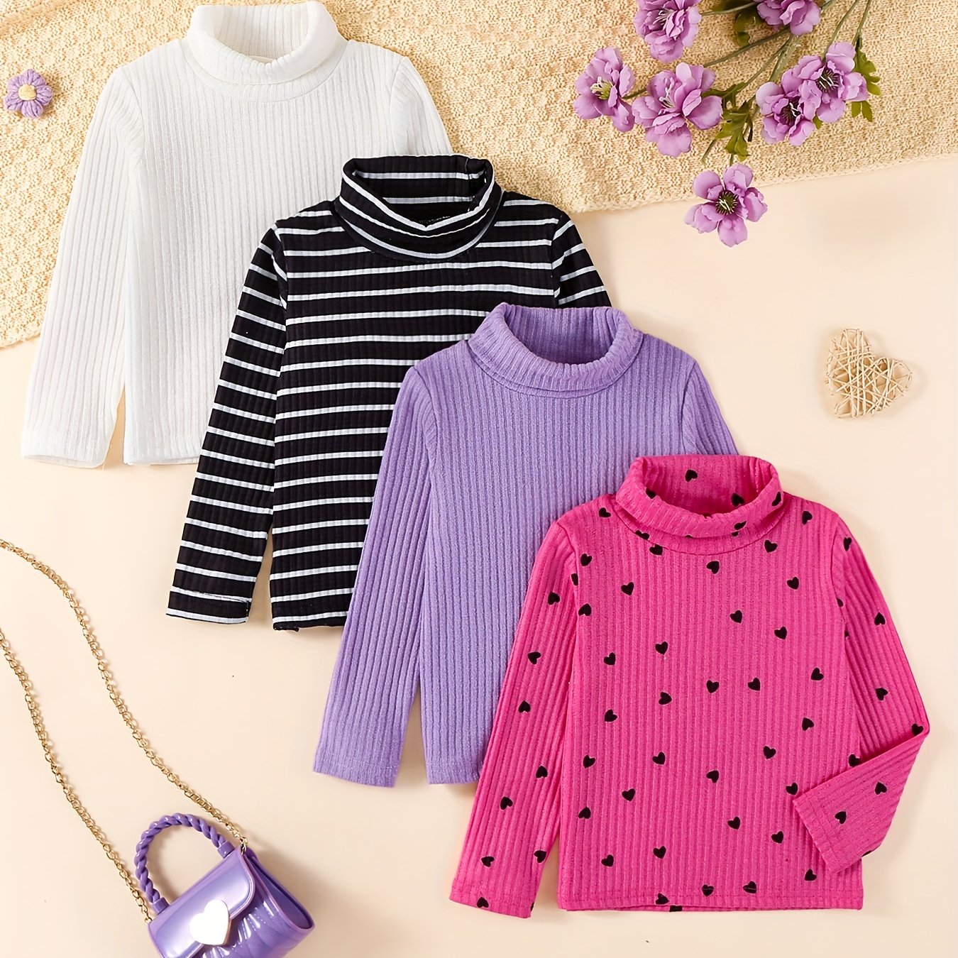 Ensemble de 4 sweatshirts à col montant