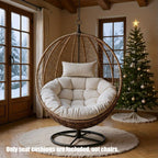 Bohemian Hanging Basket Bed Cushion - Thick All-Season Soft Pad for Hammocks, Swing Beds & Chair-like Lounging (Chairs Not Included) - /Outdoor Use,, Balcony, Treehouse - Compatible with Hanging Chairs & Beds