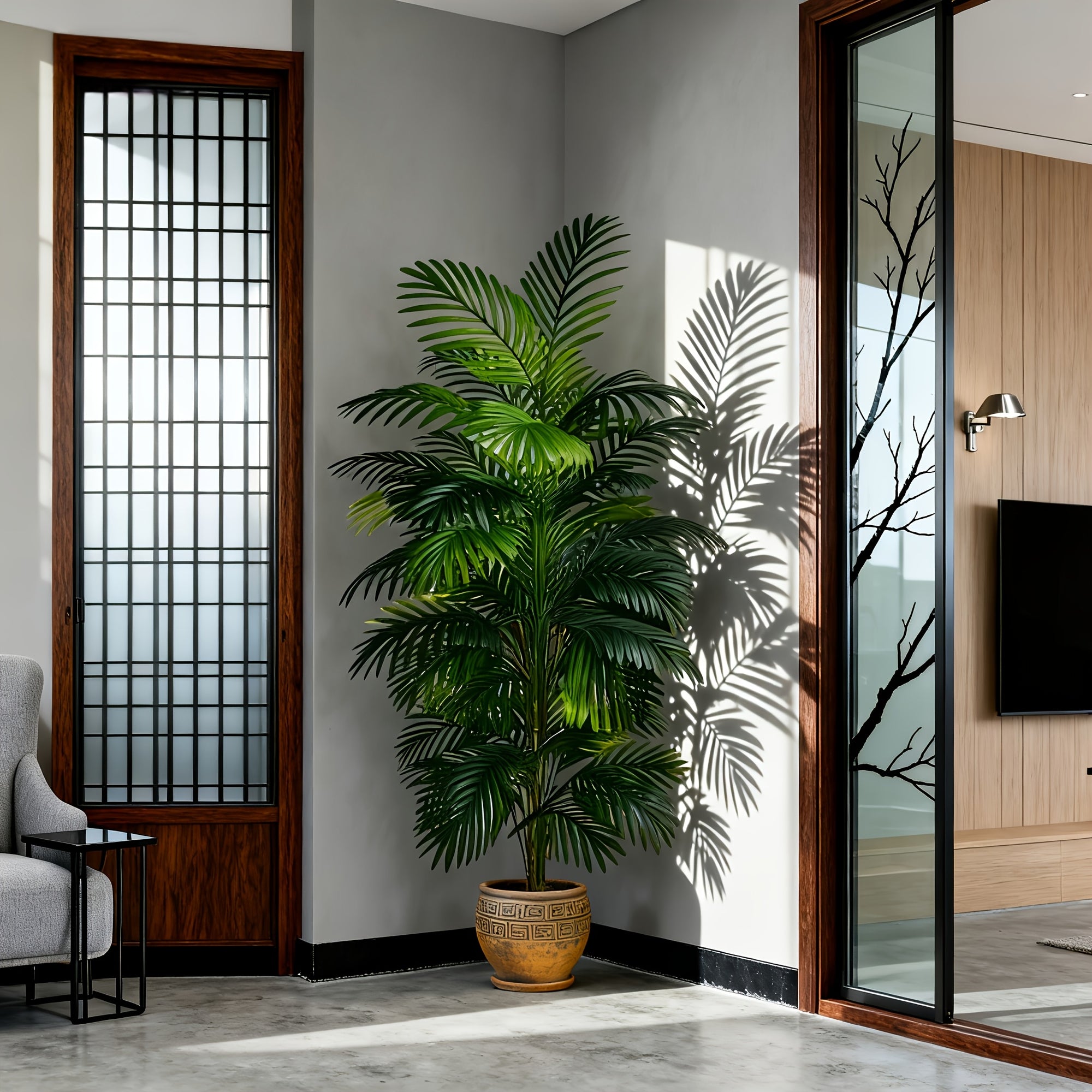 1 Large 53.15-Inch Artificial Dracaena Tree with 18 Leaves - Realistic Indoor/Outdoor Fake Plant, Weather-Resistant Plastic Foliage for Home, Office, Garden, Office Decor, Durable Construction, Natural Look, Balcony - No Main