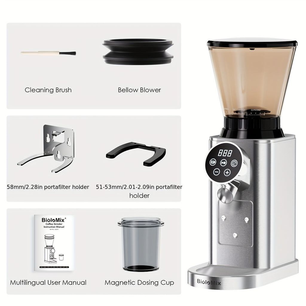 BIOLOMIX 150W Conical Burr Coffee Grinder