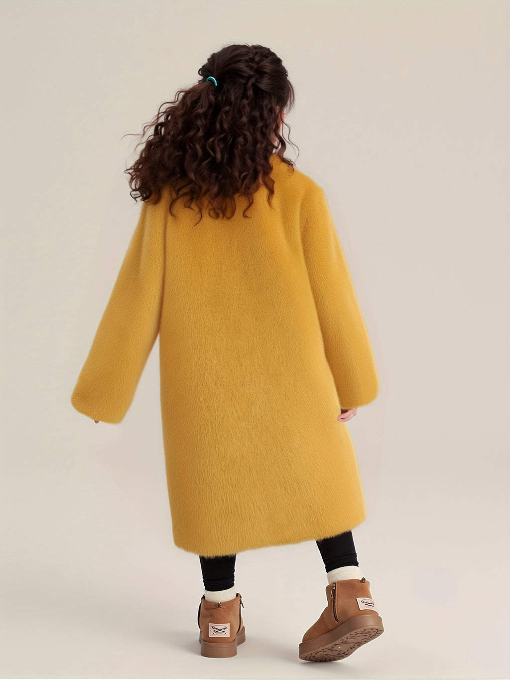 Girls' Elegant And Thick Plush Coat