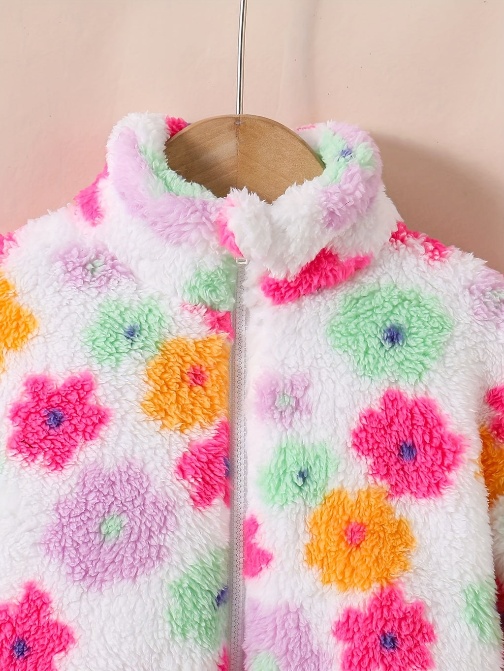 Veste Polaire Floral à Col Montant