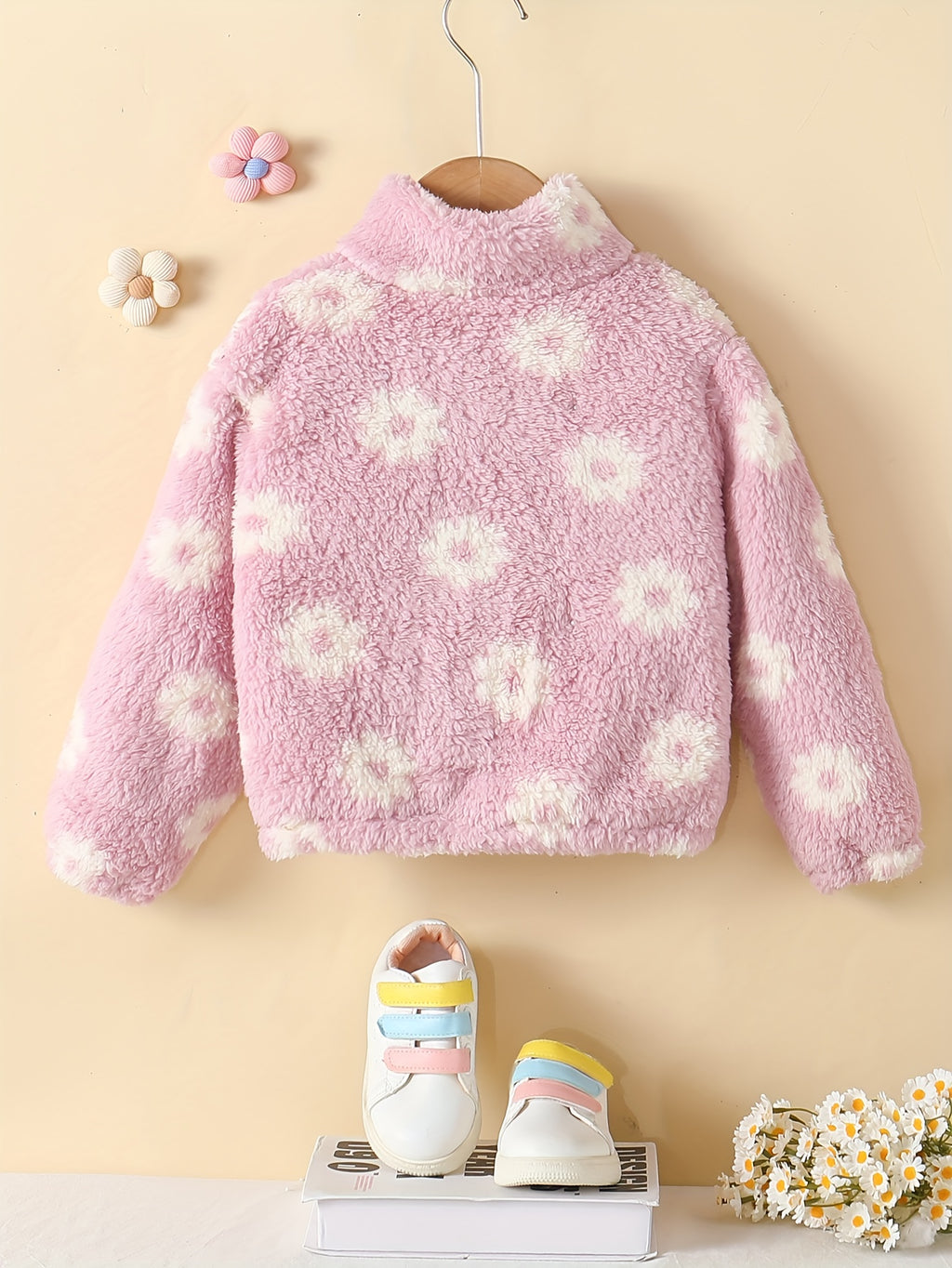 Veste Polaire Floral à Col Montant