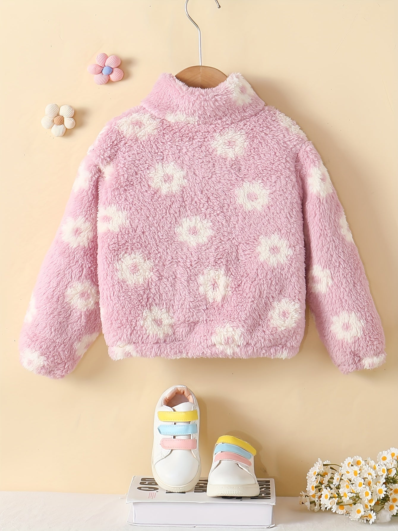 Veste Polaire Floral à Col Montant