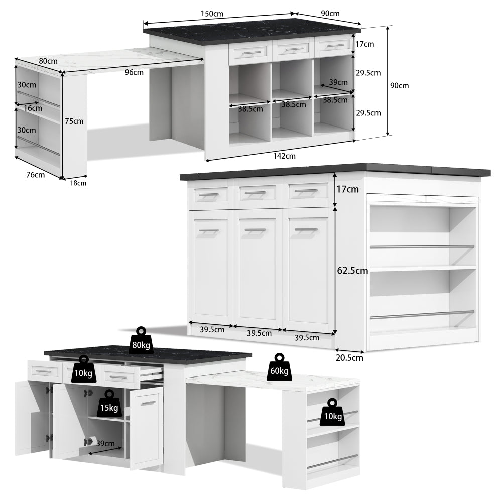 îlot de cuisine multifonctionnel