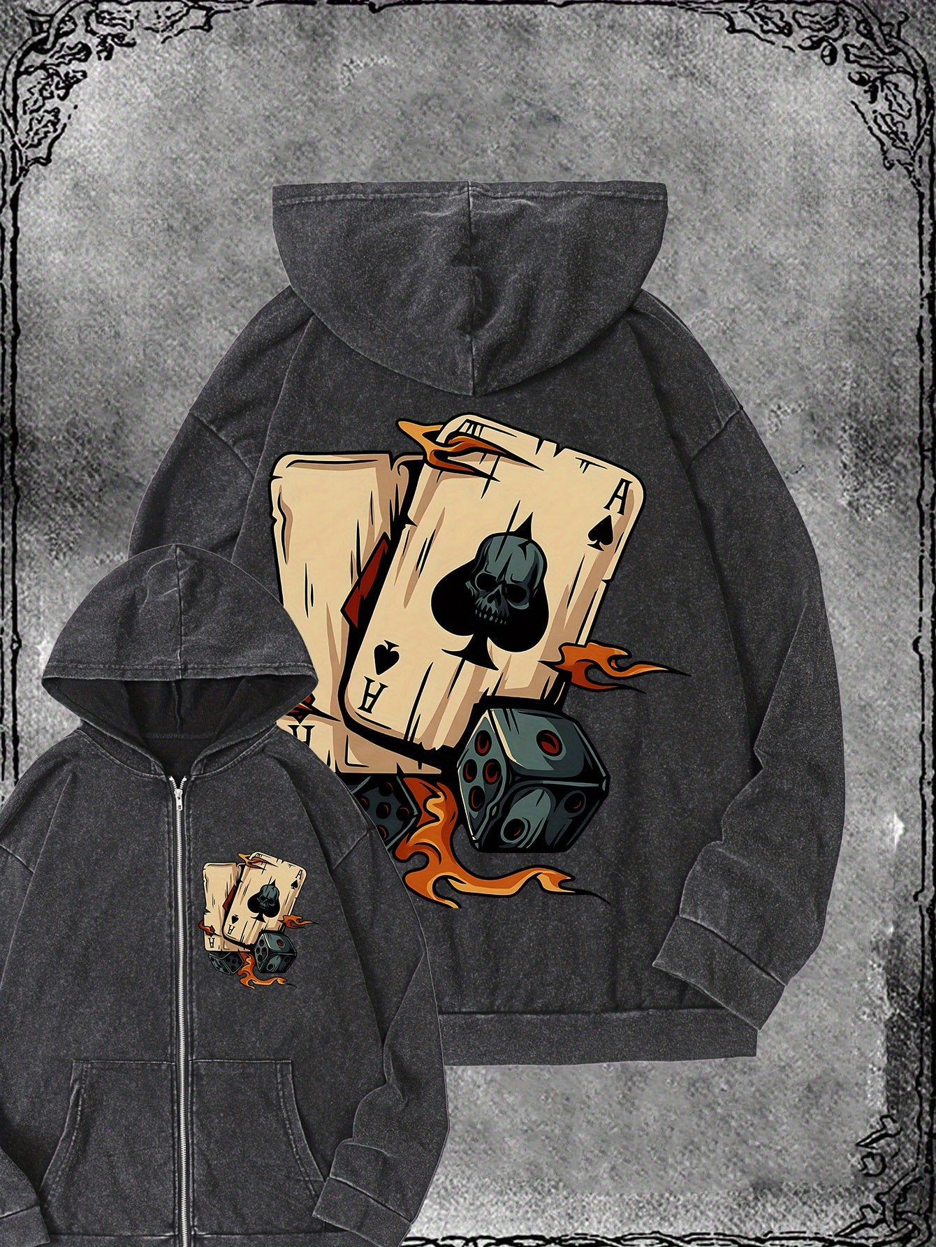 Sweatshirt Retro Washed Zip-Up