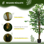 Ficus artificiel HOMCOM 1,50 m - Electromagna