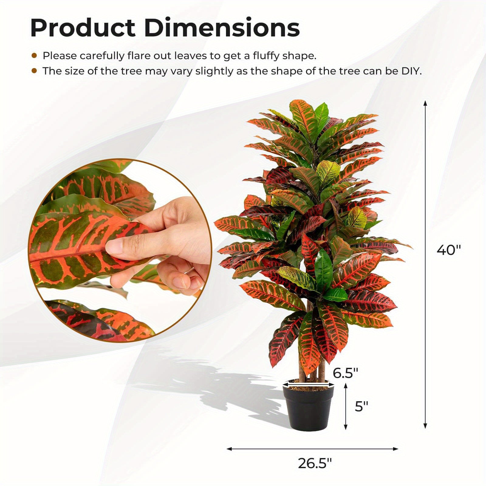 Plante Croton artificielle de 101,6 cm - Electromagna